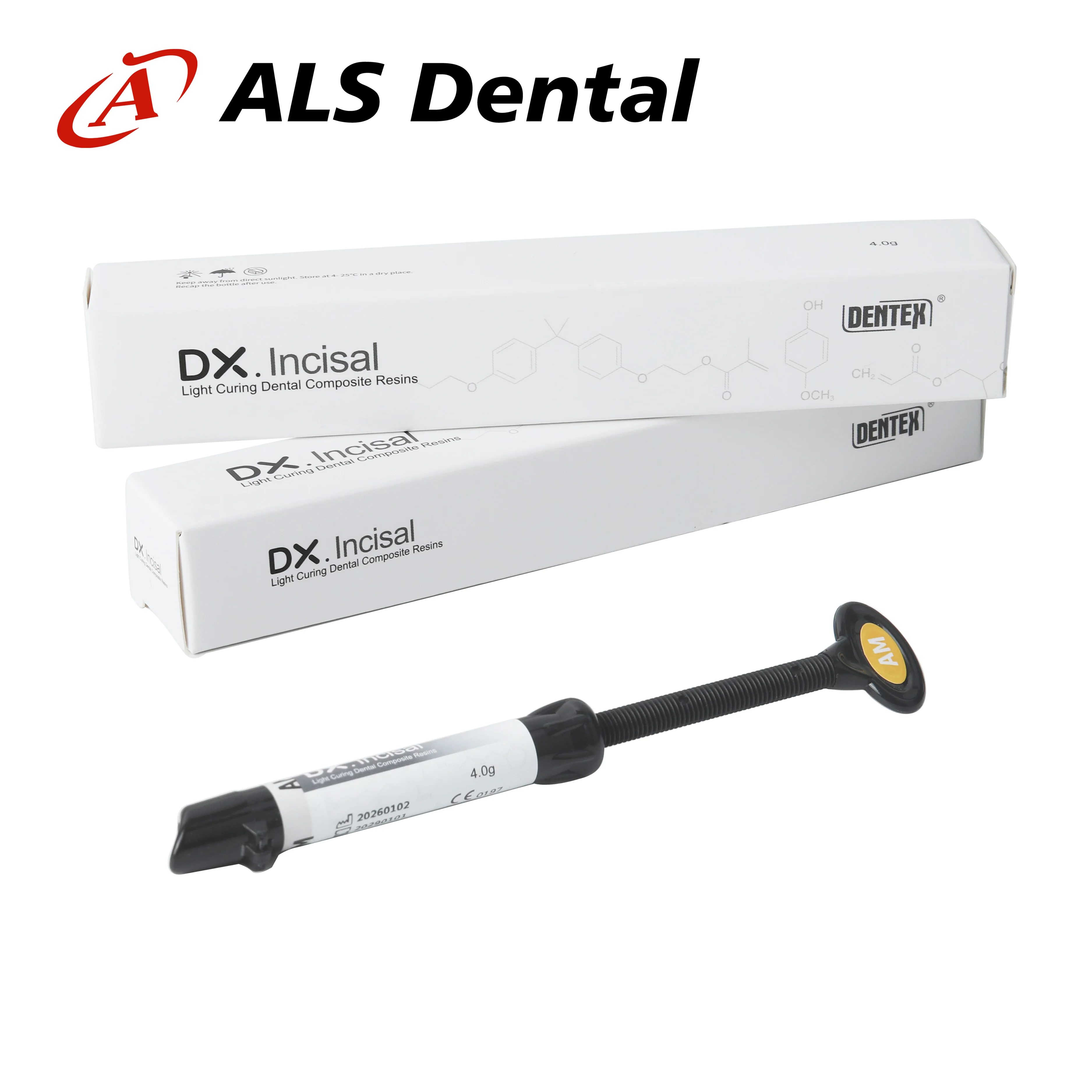 Resinas Compuestas Dentales de Fotocurado Dentek DX.Incisal, Material de Relleno para Restauraciones Estéticas Anteriores, Jeringa de Compuesto Dental