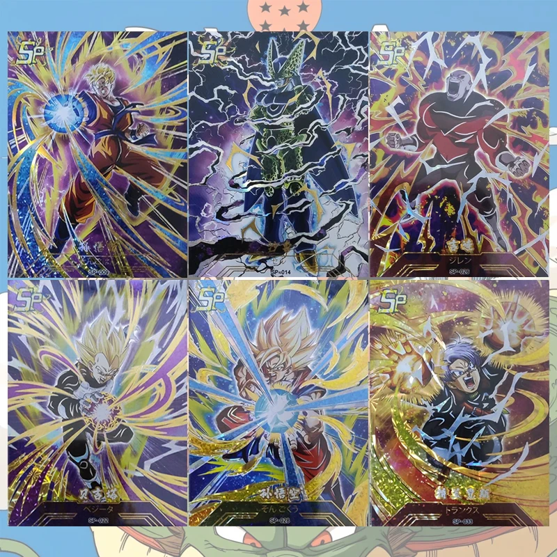 

Коллекционные карточки Anime Dragon Ball SP: Сон Гоку, Вегета IV, Транкс, Вегетто, Селл. Подарки на Рождество и День рождения, детские игрушки.