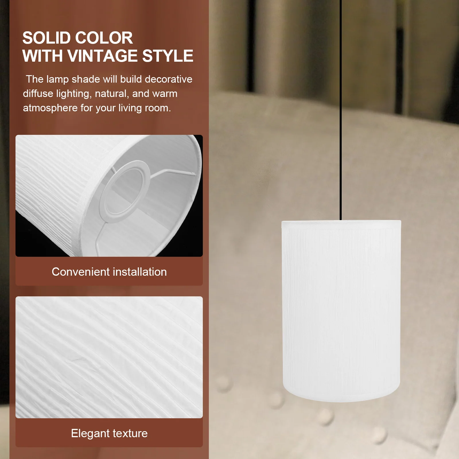 

Цилиндрический винтажный подвесной светильник, однотонный, простой в использовании, подвесной светильник в деревенском стиле, замена крышки для потолочных светильников E27 E14