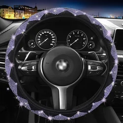 Coprivolante per auto con strass lucidi alla moda, coprivolante per auto con borchie di diamanti elastici, accessori per la decorazione dell'auto