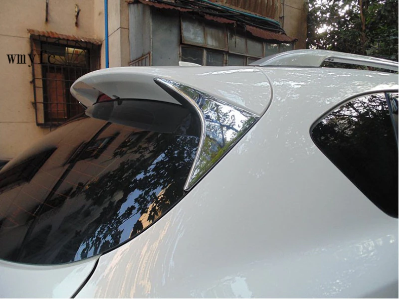 For Mazda CX-5 CX5 2013 2014 2015 2016 Rear Spoiler Wing Side Beveled Window Cover 2pcs Chrome Car-styling