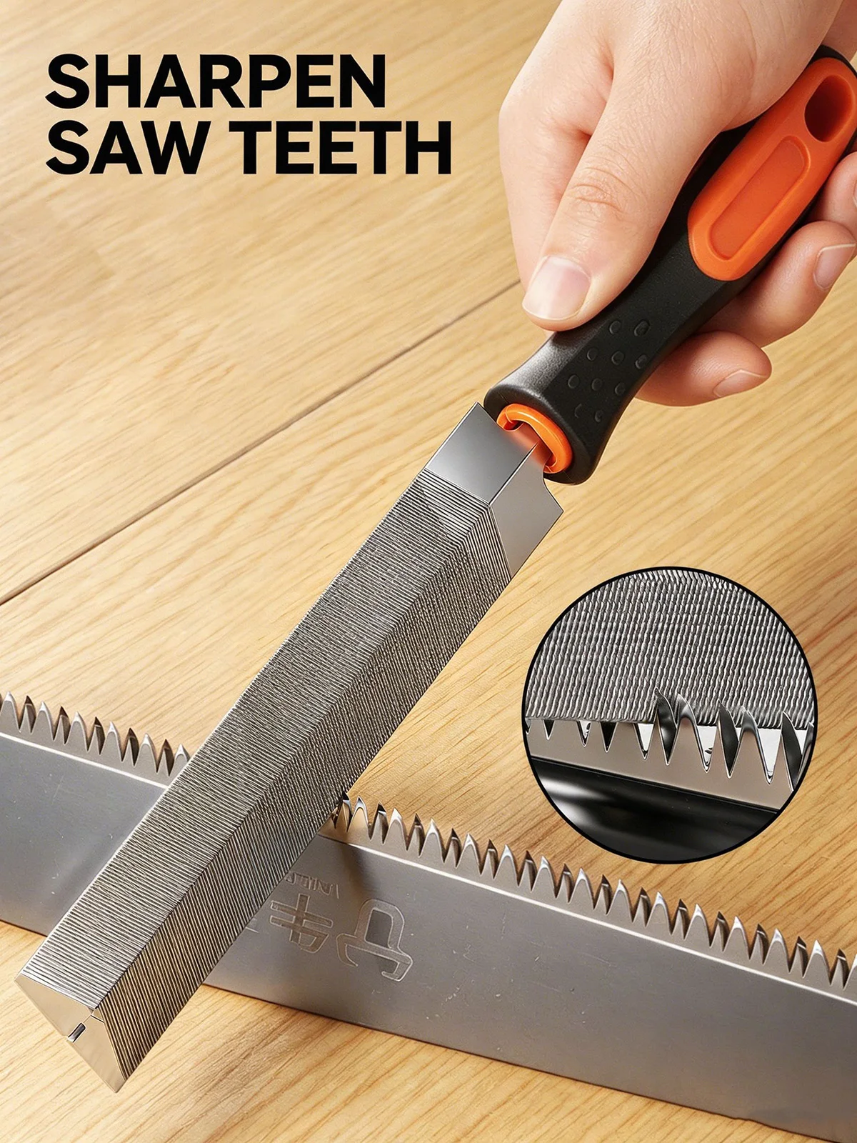 6 Inch Diamond Triangle Saw File Bearing Steel Wood Rasp for Sharpening Saw Blade Woodworking Metal Tools Garden Carving