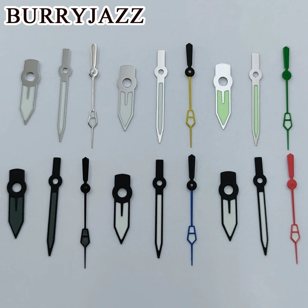 BURRYJAZZ NH35 NH36 NH38 7S26 7S36 4R35 4R36 часы серебряные черные стрелки зеленые светящиеся