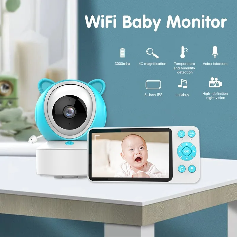 20265 Inch HD 720P WiFi Smart Home Wireless Intercom Two Way Talk Security Indoor Baby Monitor With Pan-Tilt And Temperature Sen