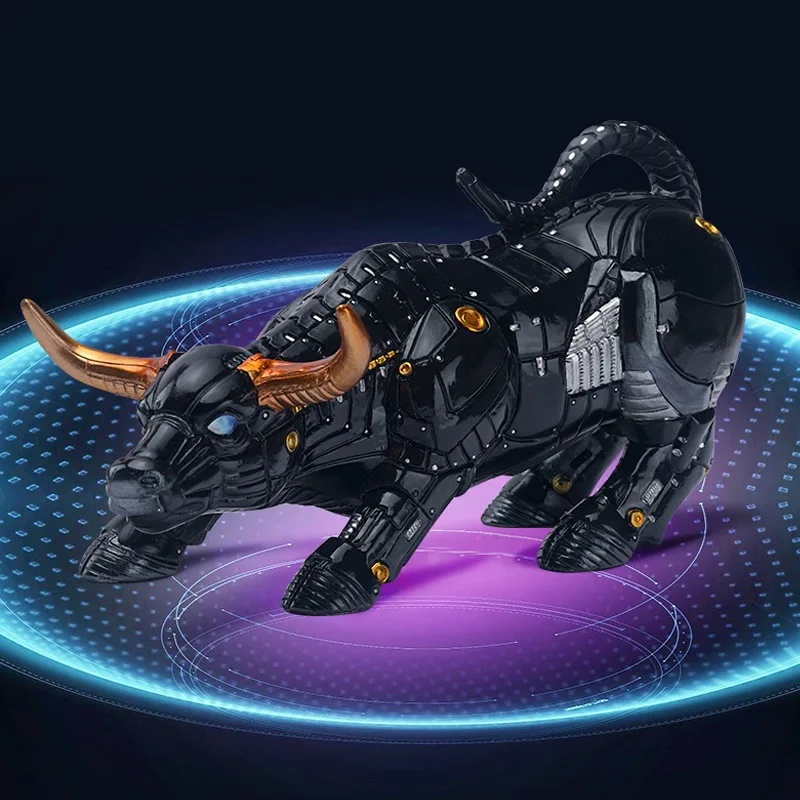 Modern Art Sculptures Home Decor Animal Statues And Figurines Ornaments For Home Decoration Living Room Desk Black Bitcoin Bull