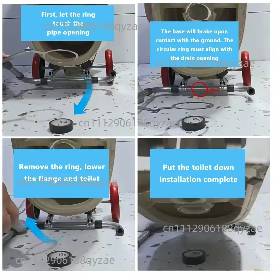 Toilet  Auxiliary Installation Artifact, Positioning and Moving, Folding Portable Labor-saving Trolley, Easy Installation