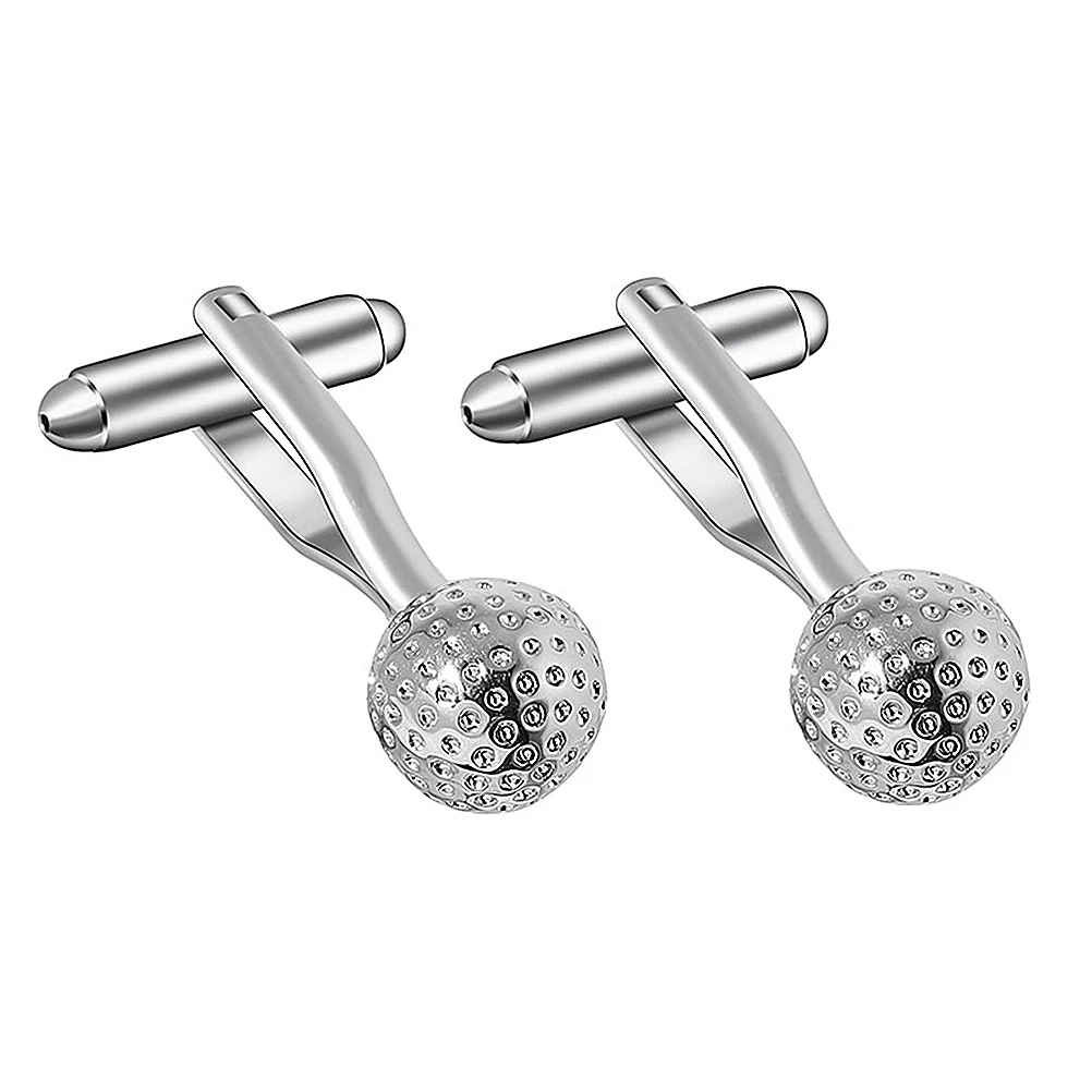 銅ボールカフスリンク耐久性のある軽量ビジネススリーブボタン男性用電着光沢のある金属カフスゴルフスリーブ