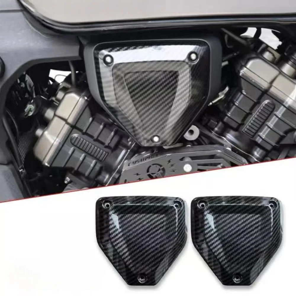 غطاء مزخرف لمرشح الهواء لتعديل الدراجة النارية ملحقات تعديل ألياف الكربون باللون الأسود لـ Qianjiang Flash 600