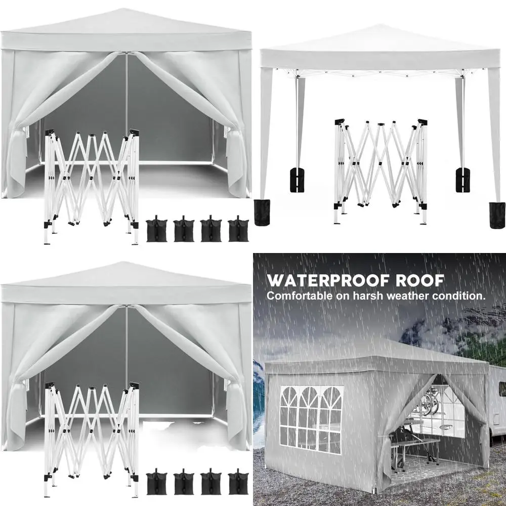 

Портативный навес 10x10 с солнцезащитным навесом 50+ UPF и 4 сторонами для мероприятий на открытом воздухе и кемпинга