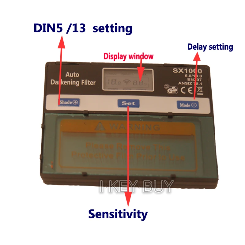 1 PC Solar Automatic Dimming Welding Helmet Mask Glass Lens Filter 110x90mm Digital  External Adjustable DIN5/13 Shade