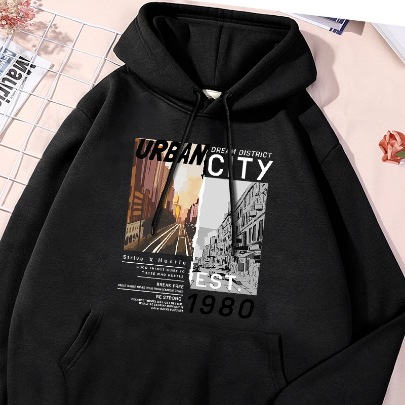 Dream District Urbancity Printed Sweatshirt Mens Vintage Creativty Tracksuit Fashion Cotton Sport Shirts Classic Comfy Clothes