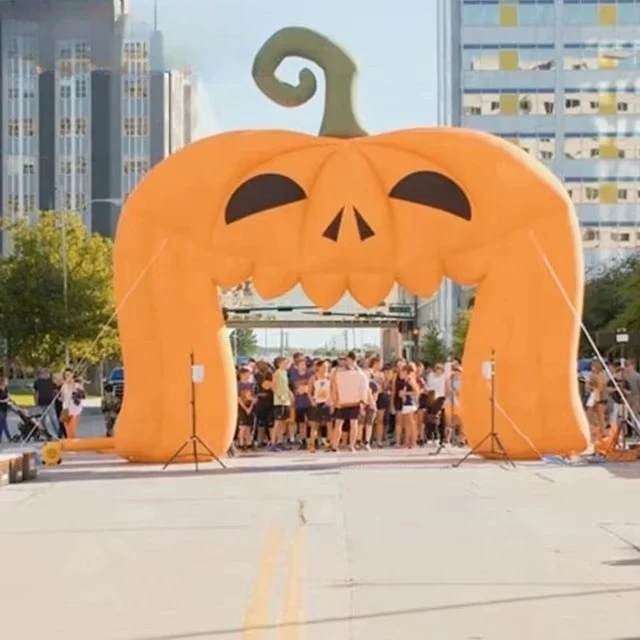 Outdoor Giant Inflatable Halloween Pumpkin Arch, Inflatable Entrance Archway For Hallowmas Decoration