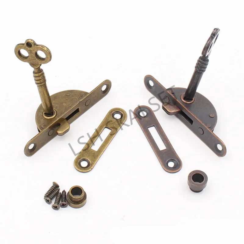 1Pc Retro Small Drawer Lock Furniture Hardware Jewelry Box Safety Lock Kitchen Cabinet Display Cabinet Door Lock