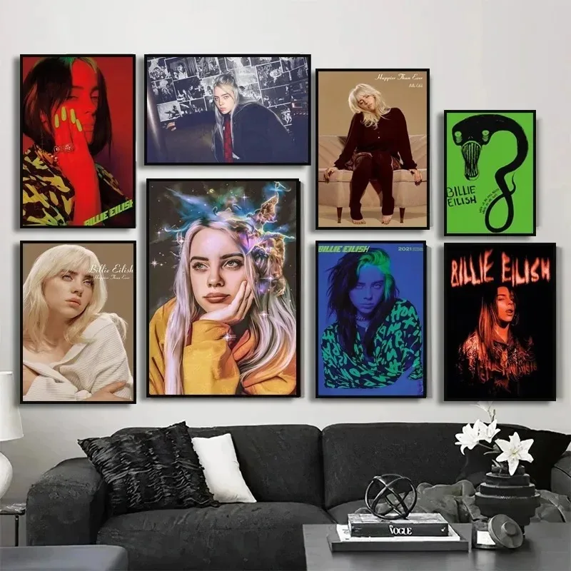 Famous Singer Billie Canvas, When We All Fall Asleep Prints Modern Wall Art Enthusiasts Gifts Canvases Paintings Pictures