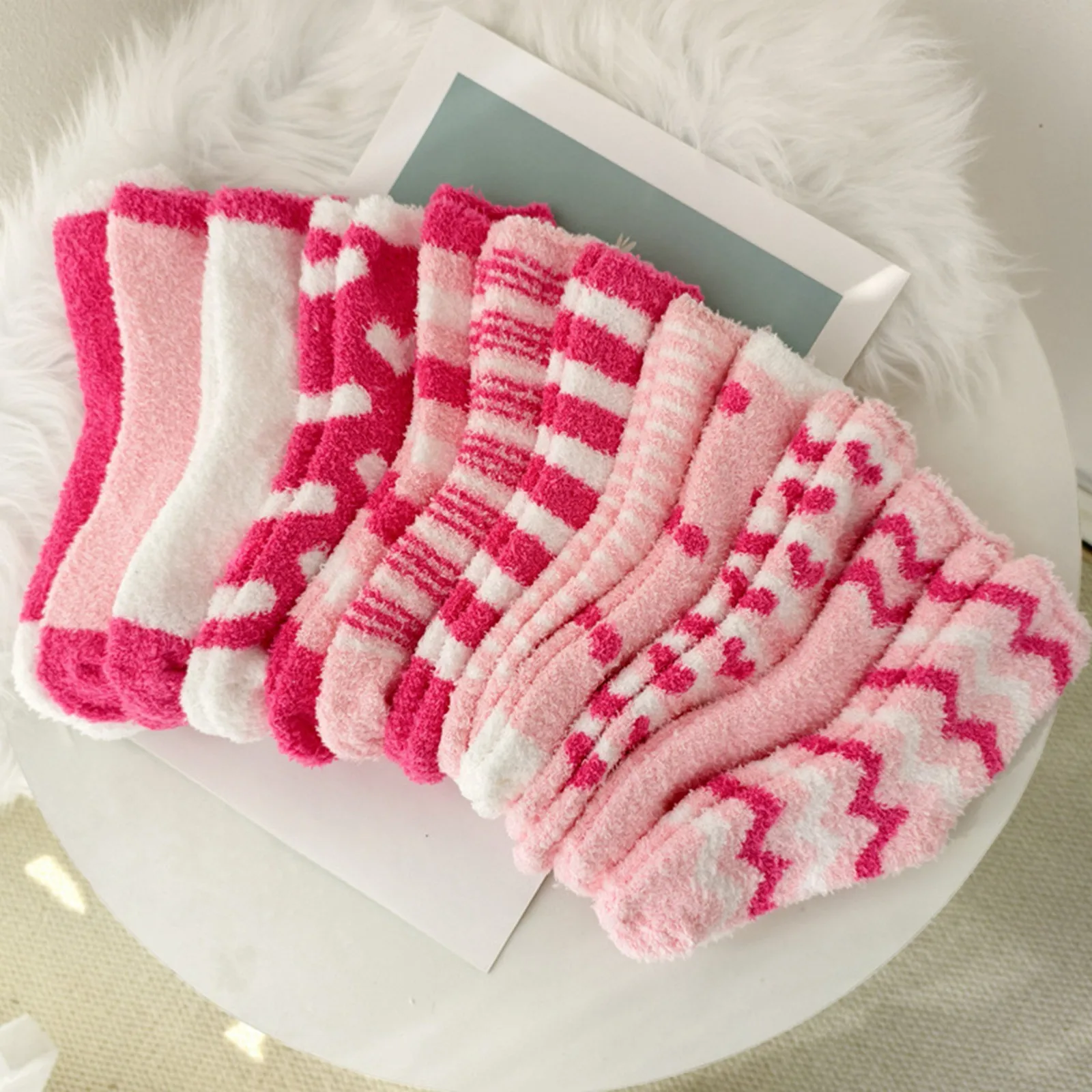 Coral Velvet Socks Floor Socks Ladies Fall Winter Half Velvet Socks Comfortable Furry Cute Socks Thickened Plush Winter Warm