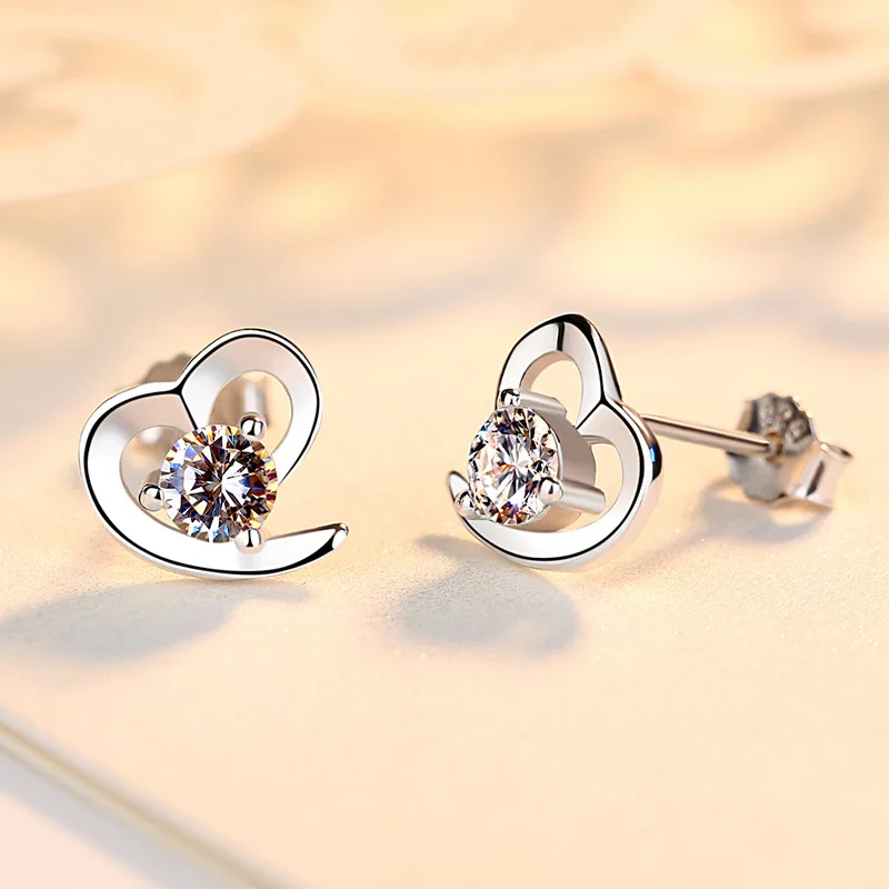 

Серьги из стерлингового серебра 925 пробы с цирконием 5А в форме сердца, роскошные, для женщин, свадебные украшения, элегантные женские аксессуары, модный подарок