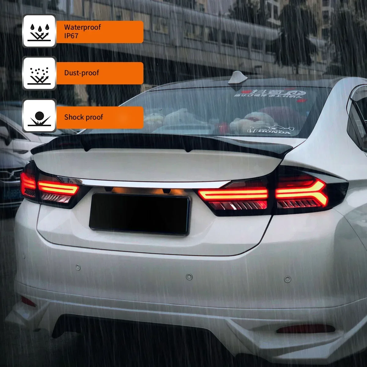 

Автомобильный фонарь TYPY для Honda City Taillight 2014-2019, обновленный, модифицированный для нового DRL, динамический указатель поворота, светодиодный задний фонарь, автоаксессуары