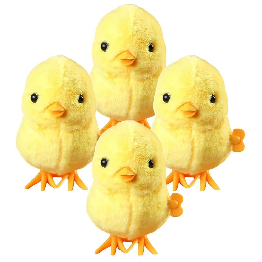 

4 Pcs Rabbit Toys Party Favors Plush Jumping Chicken Small Animals Clockwork Realistic Children’s