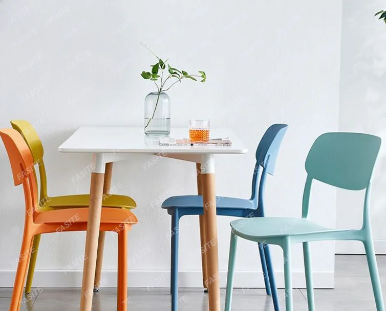 

Dining table chair plastic armchair thickened dining room stool.