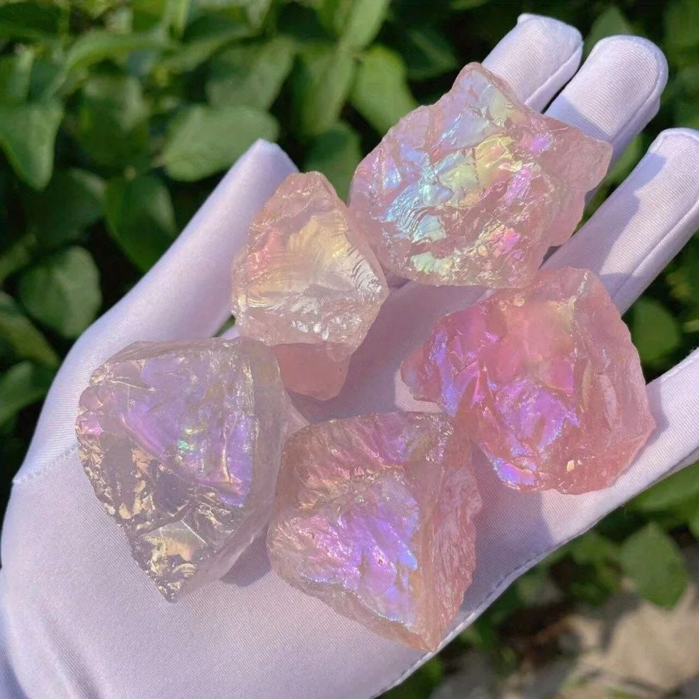 Quartz Rose Aura Cristal Rose Naturel, Idéal pour Collection de Minéraux, Pierre de Diffusion, Artisanat, Bijoux, Énergie Spirituelle