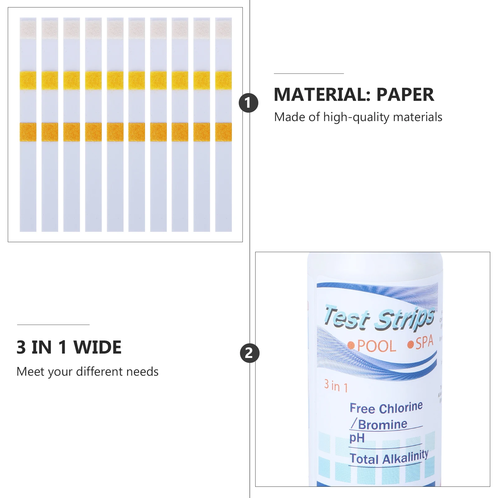 

50pcs PH Chemistry for -In-1 Tub Water Test Strip Aquarium Pool Reagent Strip Test Paper Spa Reliable Results
