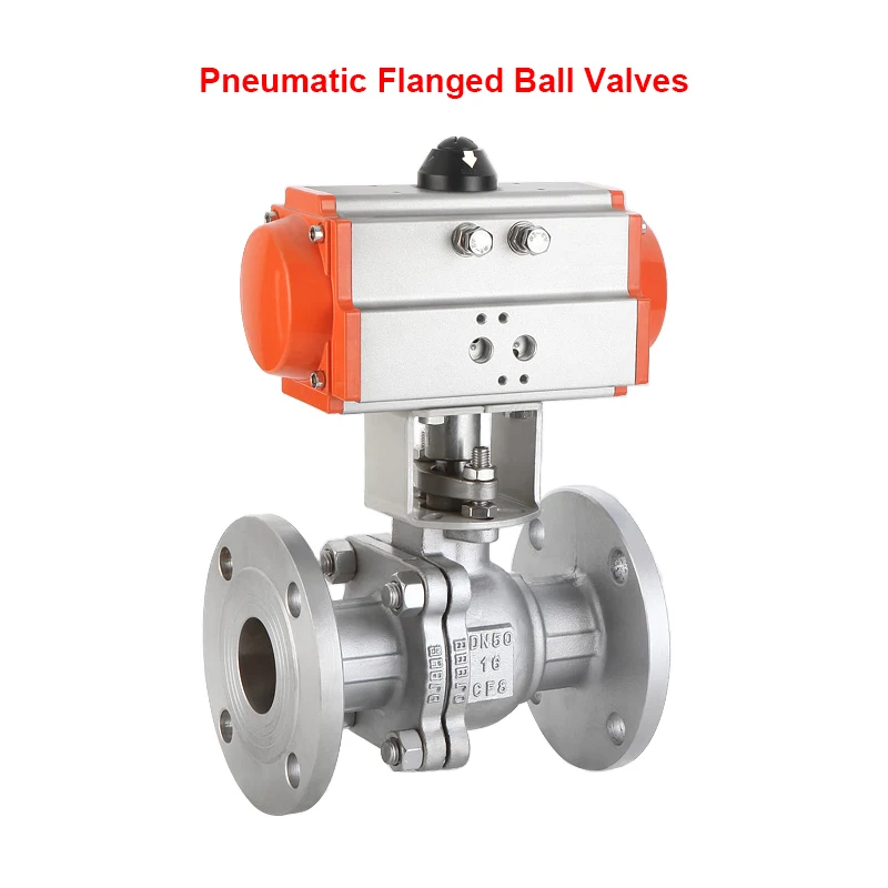 DN20 Pneumatic Flange Ball Valve Stainless Steel Double Acting 3/4