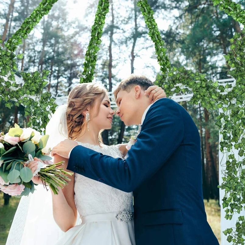 Künstliche hängende Pflanzen, Weinblätter, grüne Festival-Girlande, für den Außenbereich, Zuhause, Zimmer, Hochzeit, Party, Sammelalbum, DIY-Gartenbox-Dekoration – Detail 1
