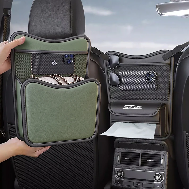 Car Organizer For Ford ST Line Kuga MK3 MK4 S Max Focus Puma Fiesta Seat Storage Box Car Stowing Tidying Hanging Storage Bag
