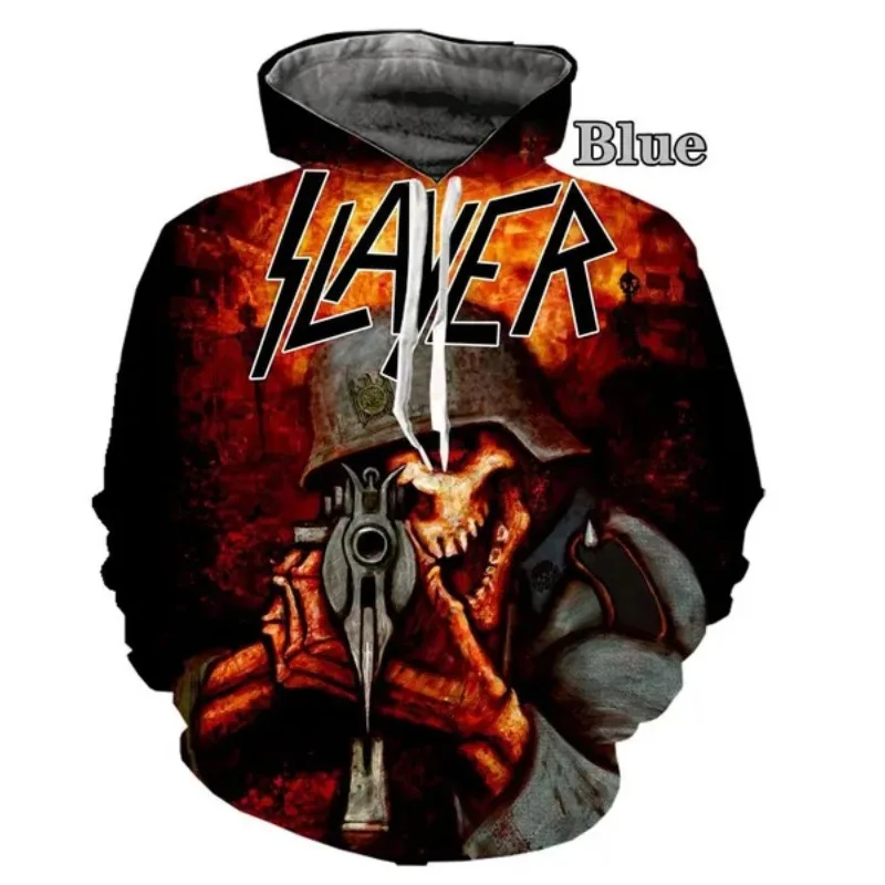 Men's Summer Hoodie Comfortable, Breathable, Cool Soldier Skull Pattern Spring And Autumn Cool Hoodie Retro Elements Fun