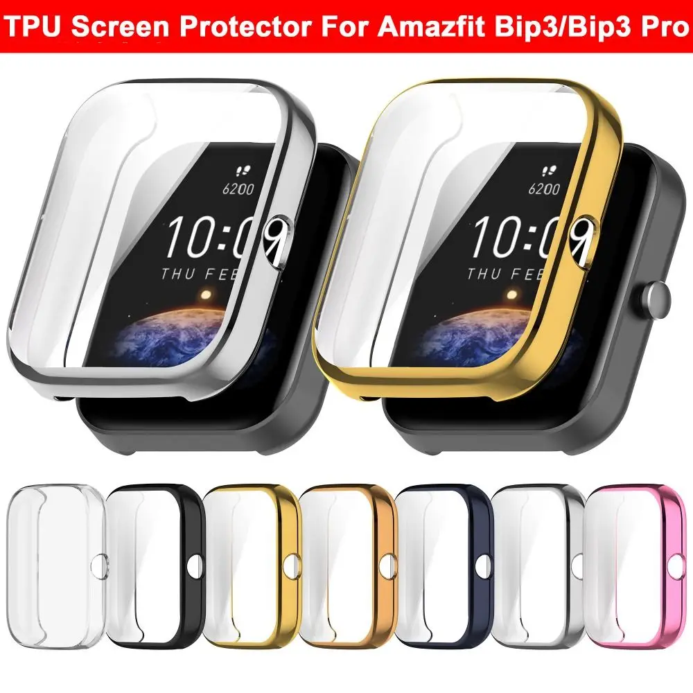 Plating Protective Shell Frame TPU Protector Case Cover for Amazfit Bip3/Bip3 Pro Smartwatch Accessories