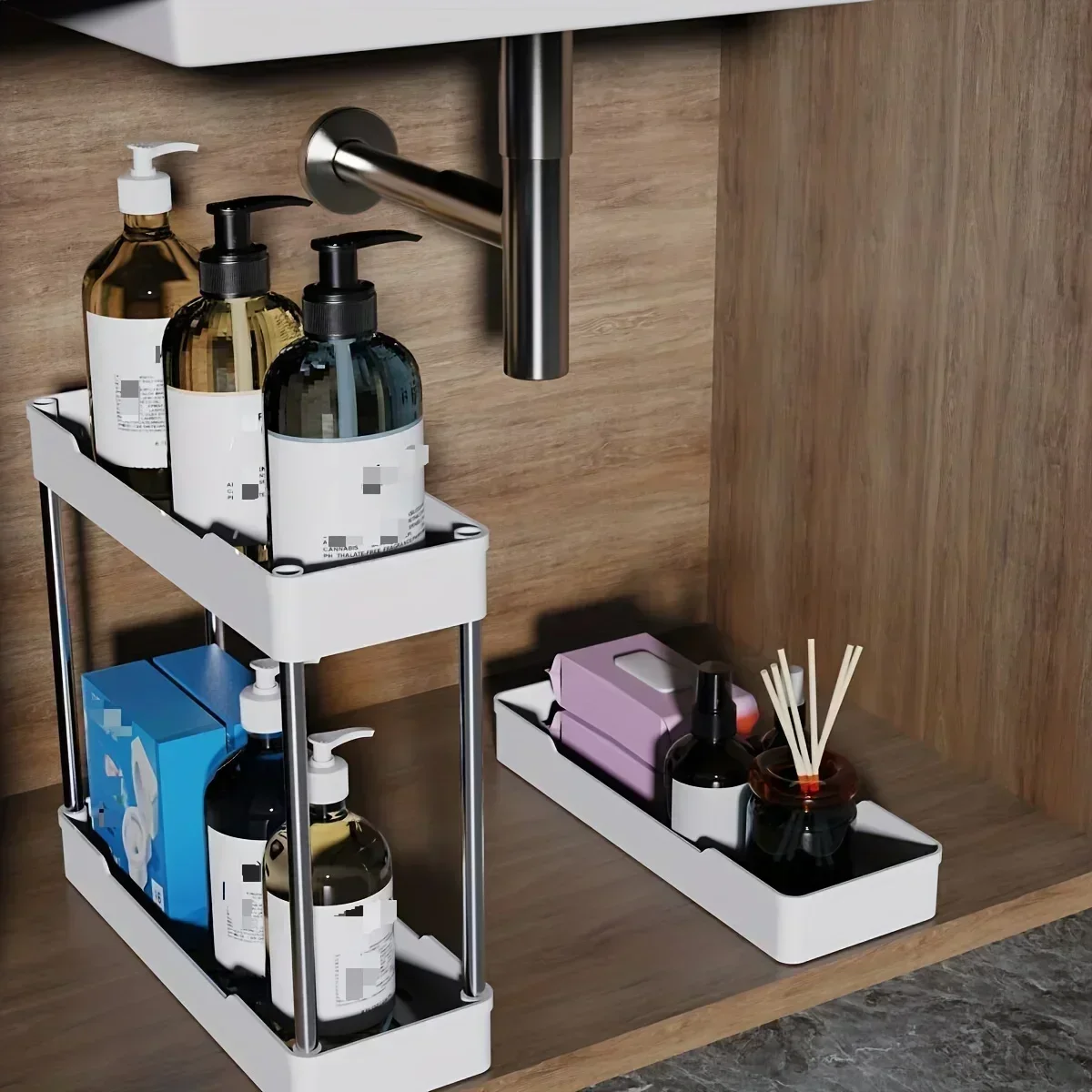 3/4 Layer Trolley Shelves Floor Multi-layer Bathroom Bathroom Crevice Living Room Kitchen Tiered Shelves Storage Trolley