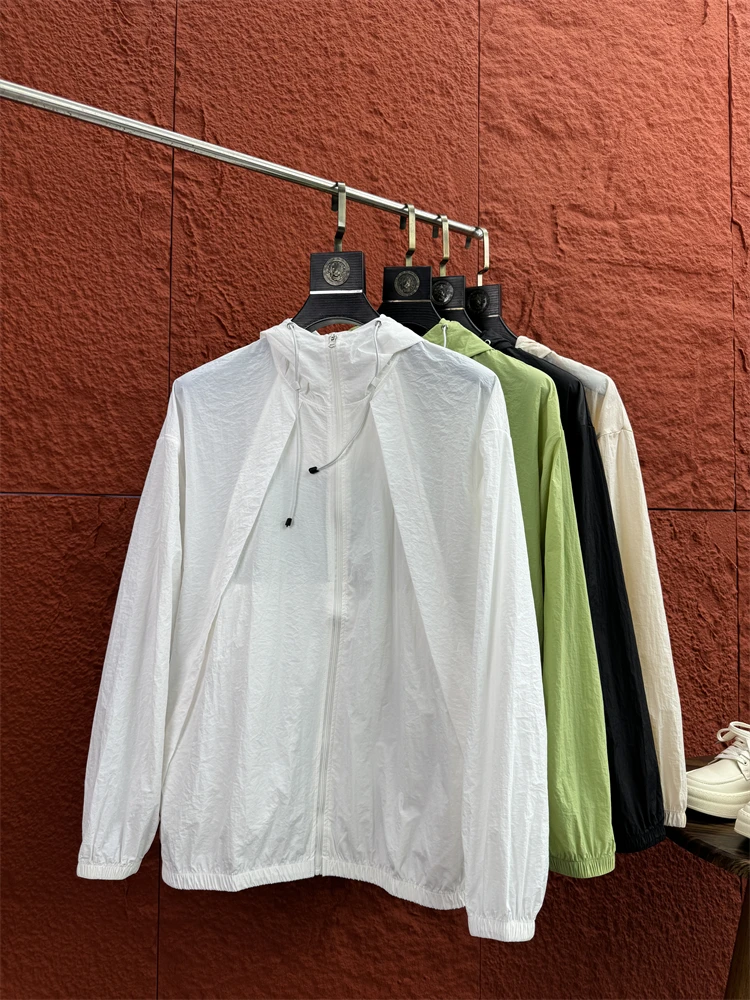 Мужская свободная посадка с капюшоном и защитой от ультрафиолета, повседневная летняя одежда свободного покроя с капюшоном