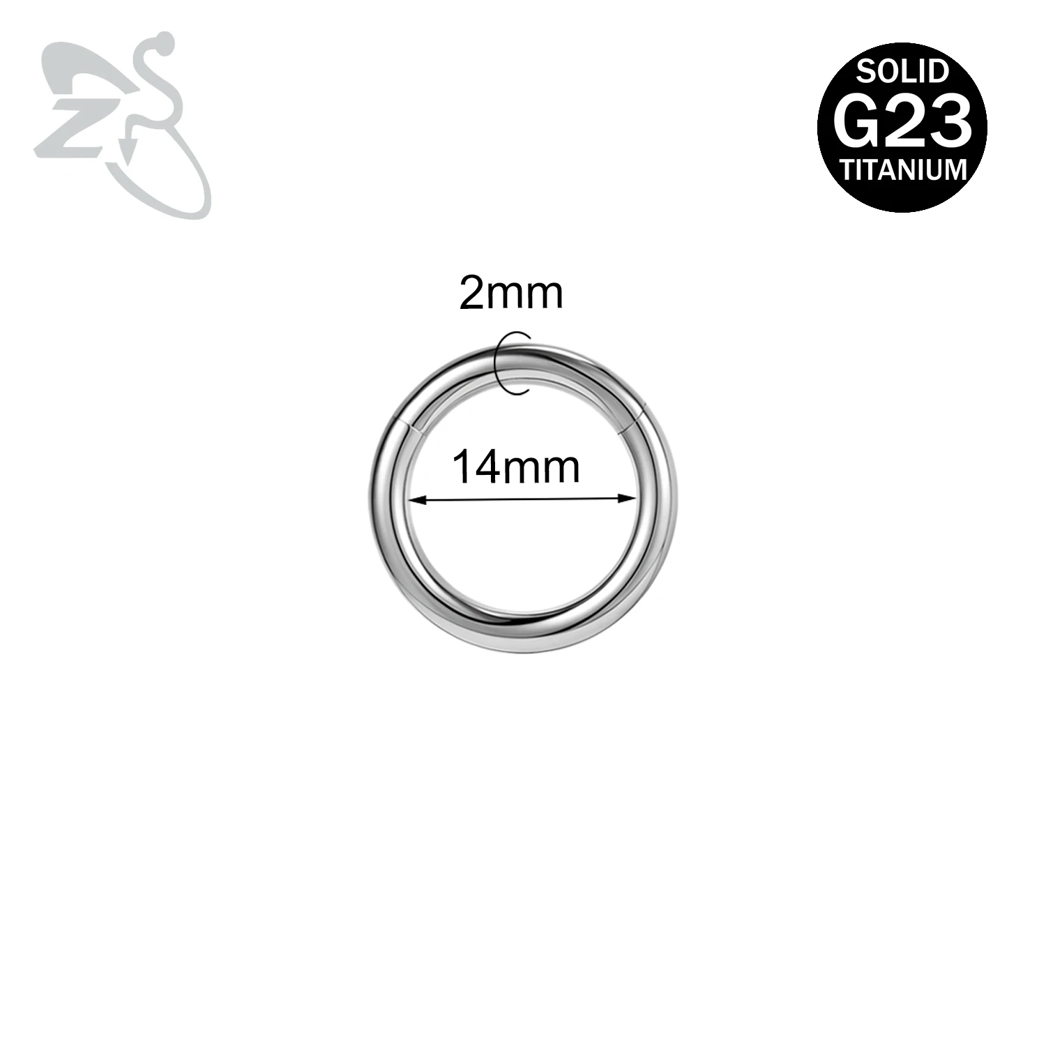ZS 1PC G23 Titan Creolen für Frauen Silber Überzogene Kreis Ohrring Große Gauge Seputm Nasenring 2/4/6/8/10/12G Punk Ohrring