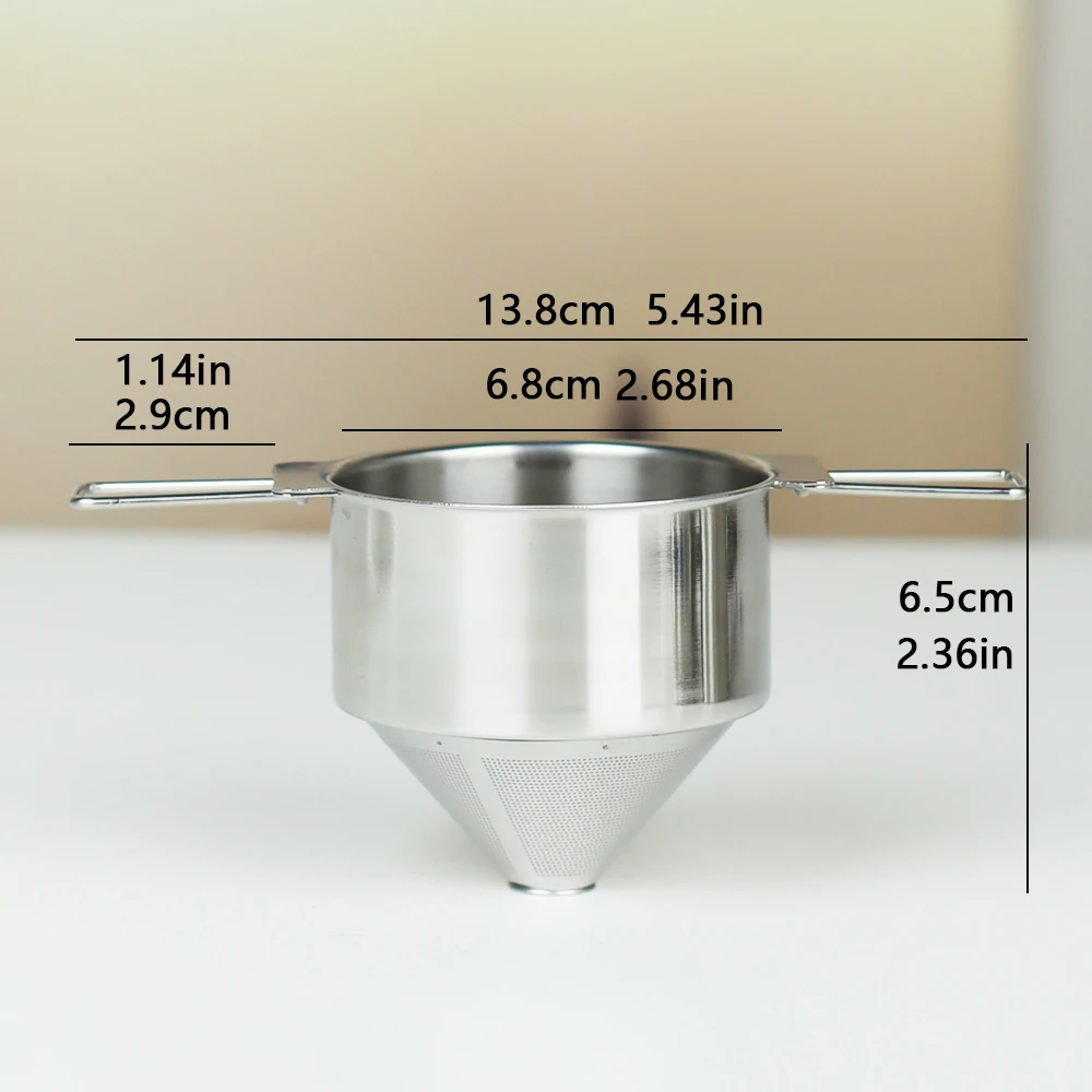 Stainless Steel Folding Ear Filter Cup, No Filter Paper, Easy to Carry and Clean Funnel, Outdoor Camping Coffee Utensils