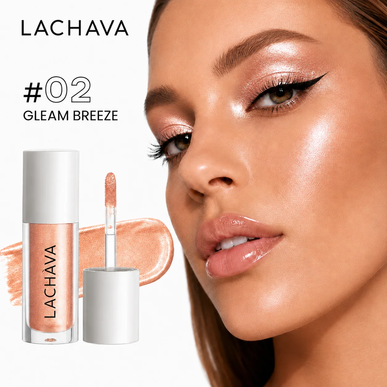 2-in-1 Shimmer Glitter Liquid Eyeshadow & Highlighter 2 Colors Long-lasting Dual-use Eye Face Brightening Makeup Cosmetics