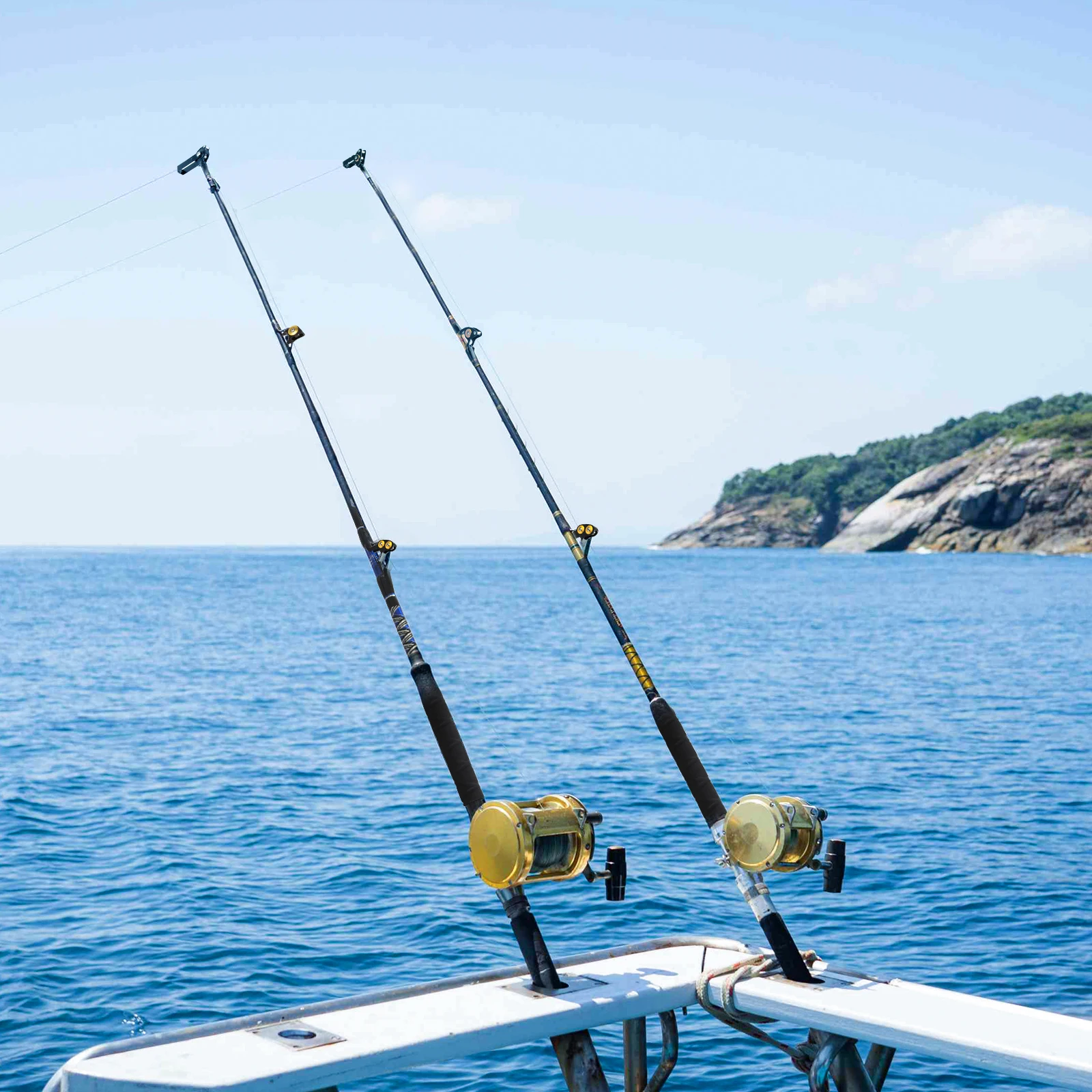 5ft 130lbs Aluminium Bent Butt Trolling Rod Swivel Tip Fiberglas Big Game Angelrute Tiefsee Thunfisch Boot Trolling Rod