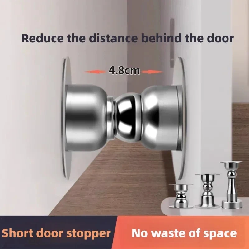 

Stainless Steel Silver Magnetic Door Stopper Noiseless Door Catch Holder Home Hardware for Bedroom Bathroom