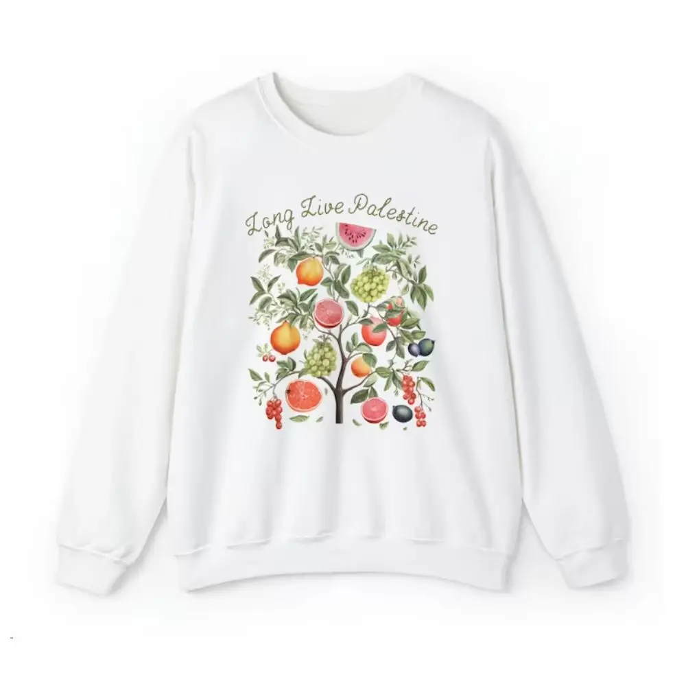 Fruits of Palestine Sweatshirt Watermelon Sweatshirt Olive Tree Palestine Hoodies Fig Sweatshirts Long Sleeve O-neck Pullover