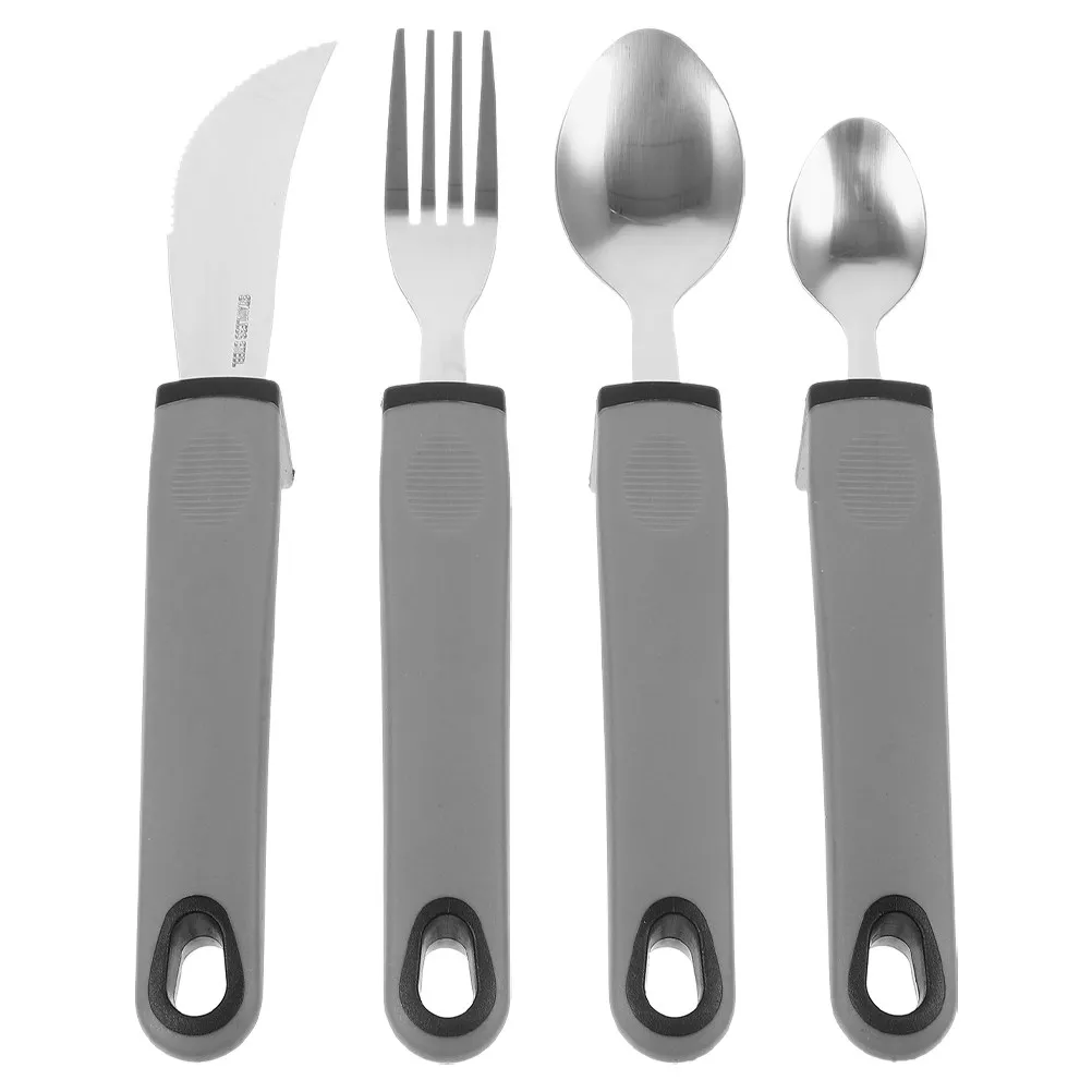 

1Set Anti-Shaking Utensil Set for Elderly Adaptive Eating Utensils Non-Slip Portable Tableware for Disabled and Hand Injury
