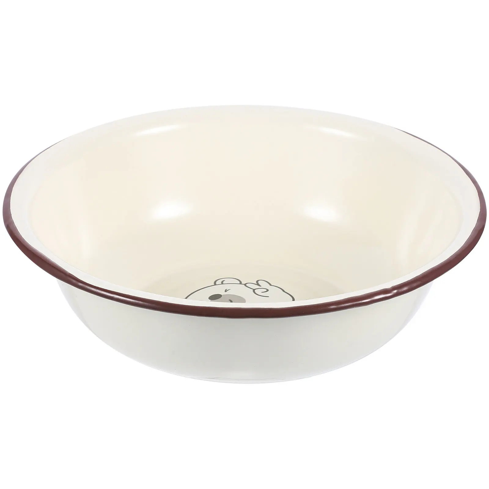 

Enameled Basin Strong Hardness Food Enamel Soup Basin Compact Kitchen Vegetable Washing Storage Bowl Rice Soup Storage Bowl