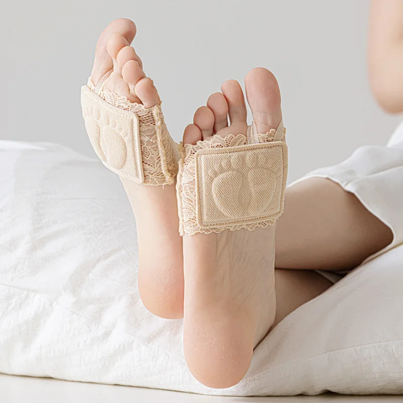 Forefoot Pads for Women High Heels Half Insoles Anti-slip Foot Care Toe Socks Summer Thin Invisible No Show Socks Sock Slippers