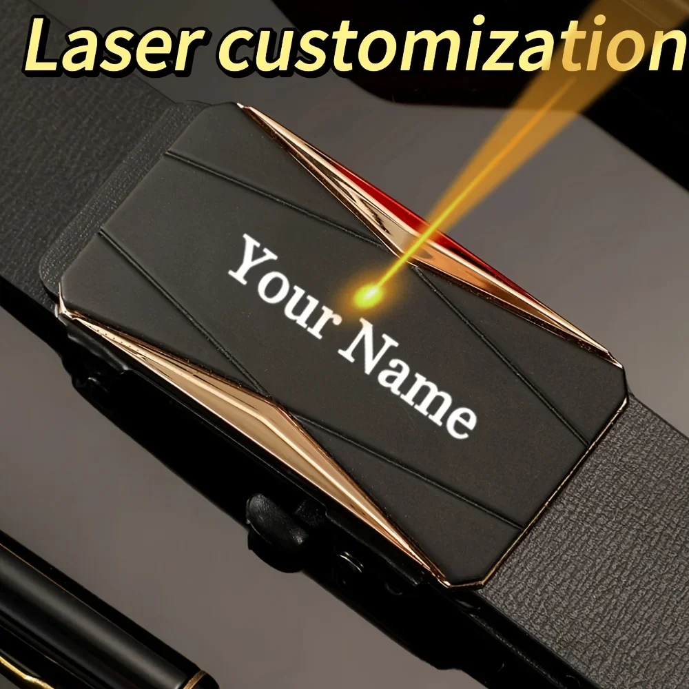 Personalized Custom Laser Engraved Name Text Logo Belt Gift for Family and Friends, Valentine's Day Father's Day