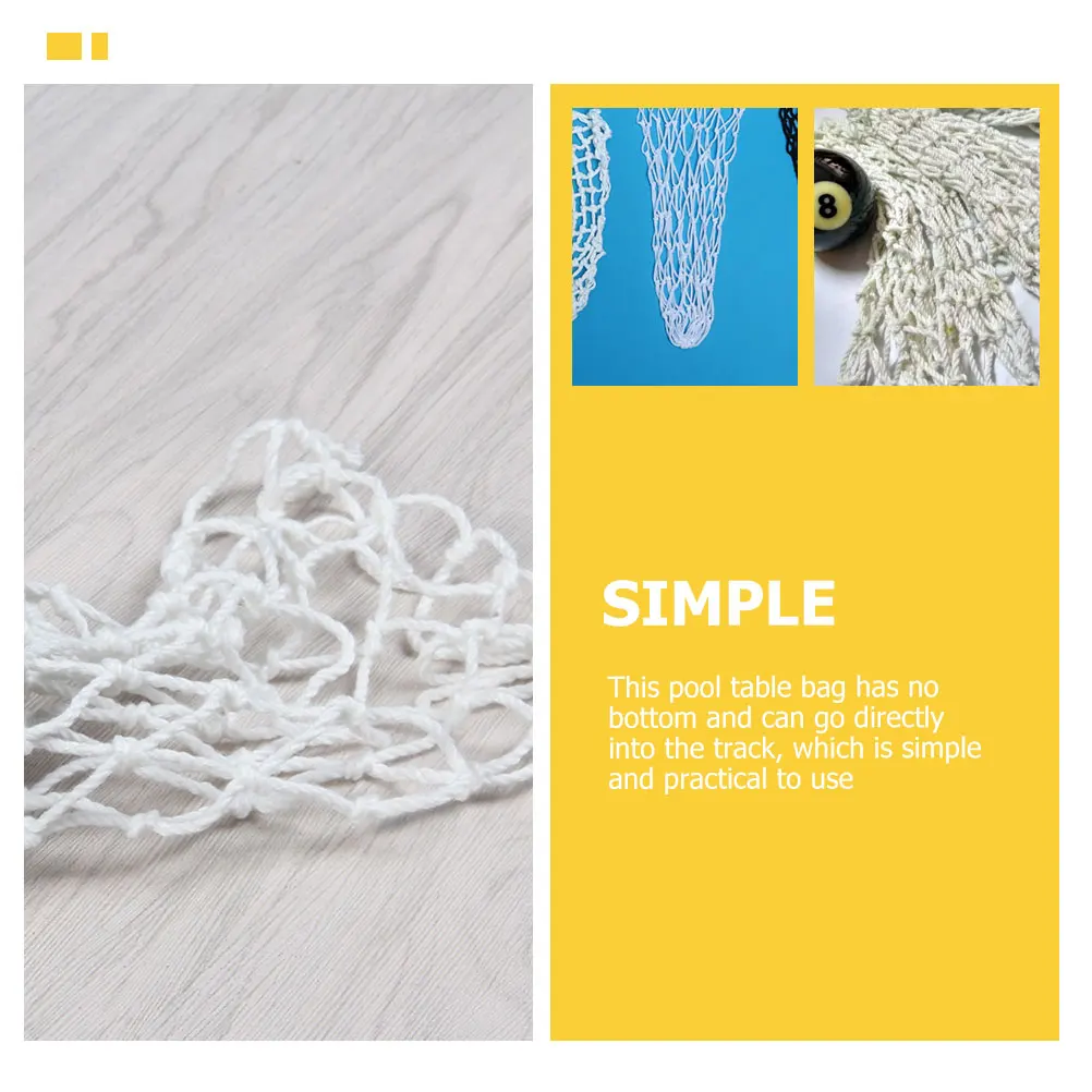 

6Pcs Premium Billiard Net Pockets Strong Non-Deformable Cotton Drop Ball Bags for Pool Table Storage Use Billiard Table