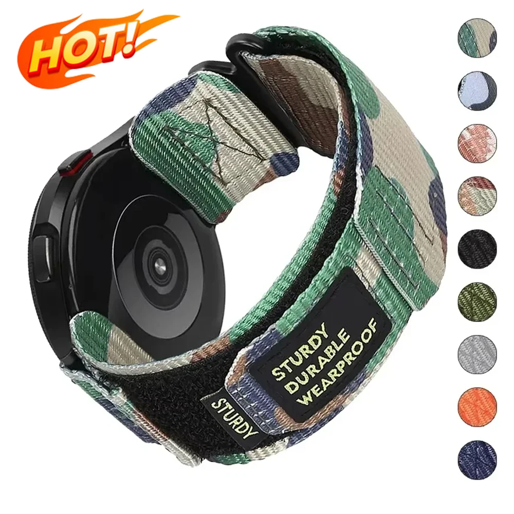 20mm Tactics Sport Strap for Samsung Galaxy Watch 7 6 5 4 40mm 44mm Band 6Classic 43 47mm Nylon Loop Bracelet 22mm GearS3 Correa