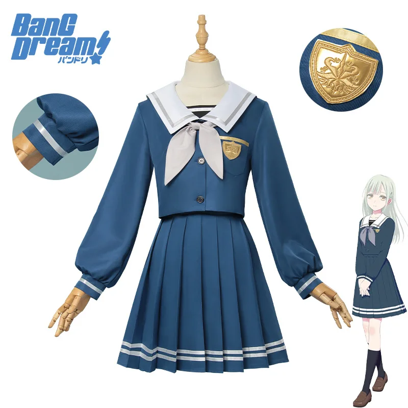 

Anime BanG Dream Mutsumi Cosplay Costume Mortis Cosplay Costume White Dress Uniform Women Party Suit Halloween