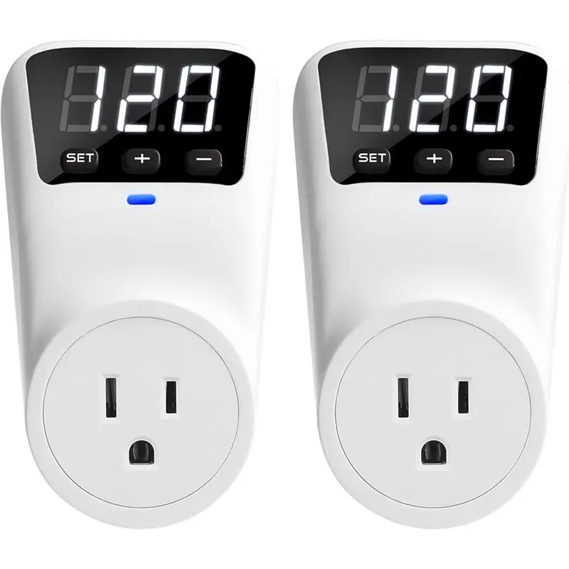 T83C-Real-Time Monitoring Surge Protectors 2Pcs-Voltage Stabilizer Wall Mount For TV For Refrigerator Appliances-US Plug