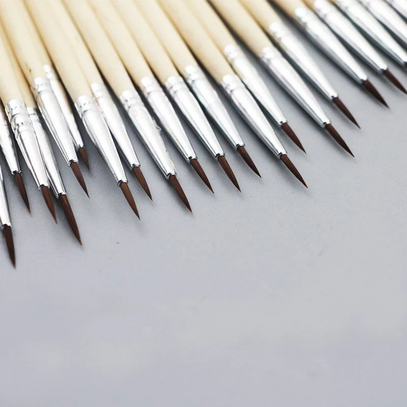 100 PCS  Hook Line Pen 000# Thin line Painting Brush Long Hair Wood Oil Watercolor Brush Art Supplies Wholesale of Painting Pen