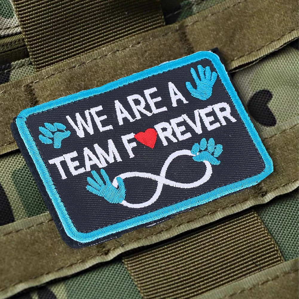 Alphabet WE ARE A TEAM FOREVER Embroidery Patch Sewing Environmentally Friendly and Durable Clothing Accessory Commuter Matching