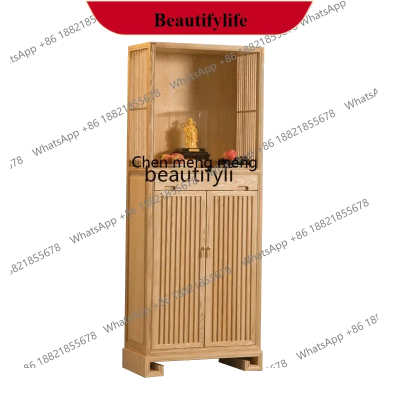 

G153 Chinese Solid Wood Altar Household God of Wealth Clothes Closet Modern Light Luxury Buddha Worship Table Shrine furniture