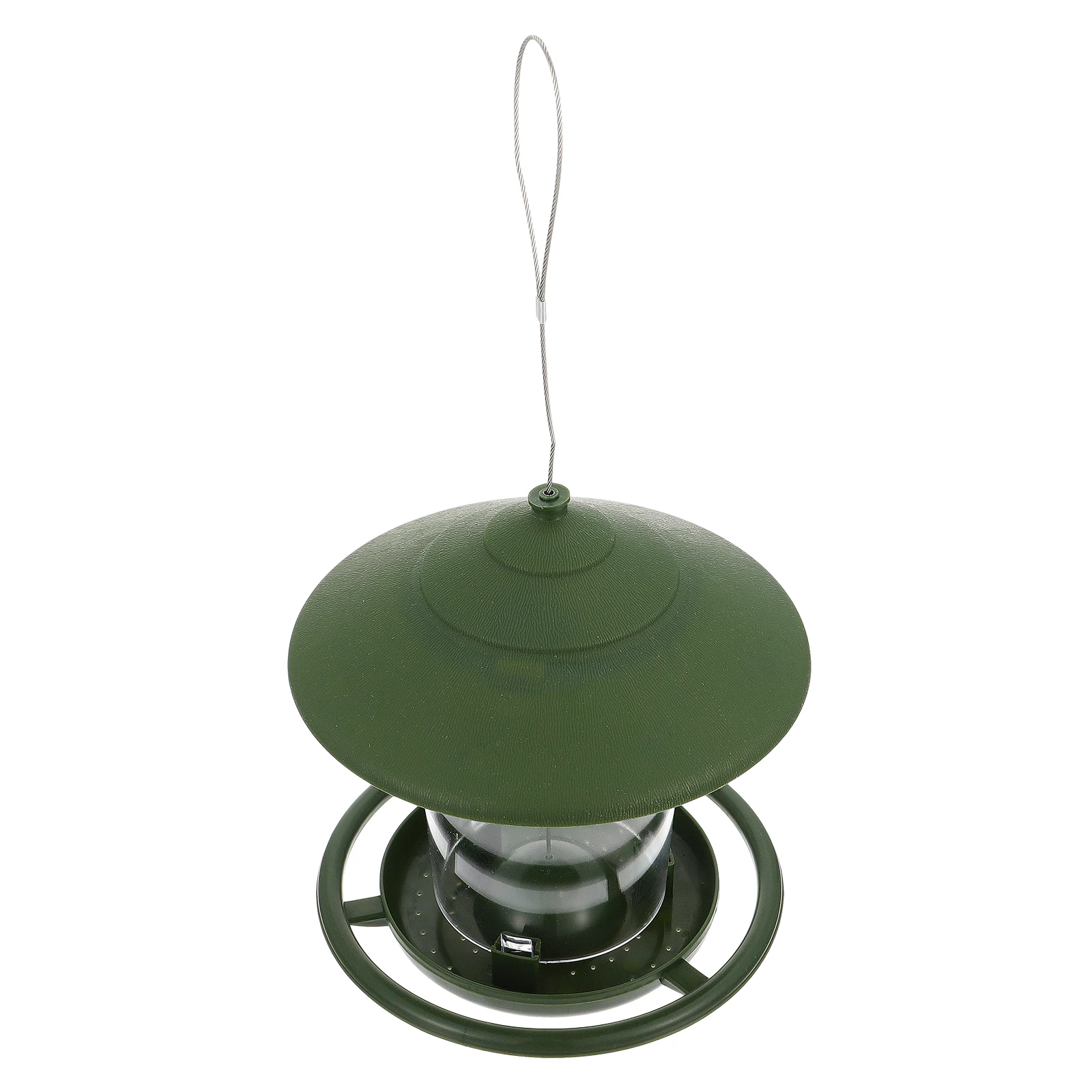 

Plastic Bird Feeder Olive Green Compact Size Durable Outdoor Hanging Food Container Easy Install Practical Use